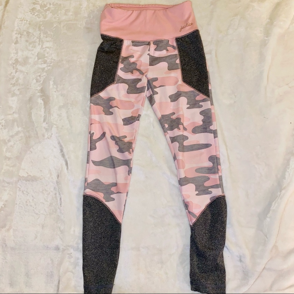 Camo Justice active line size 8 leggings.
